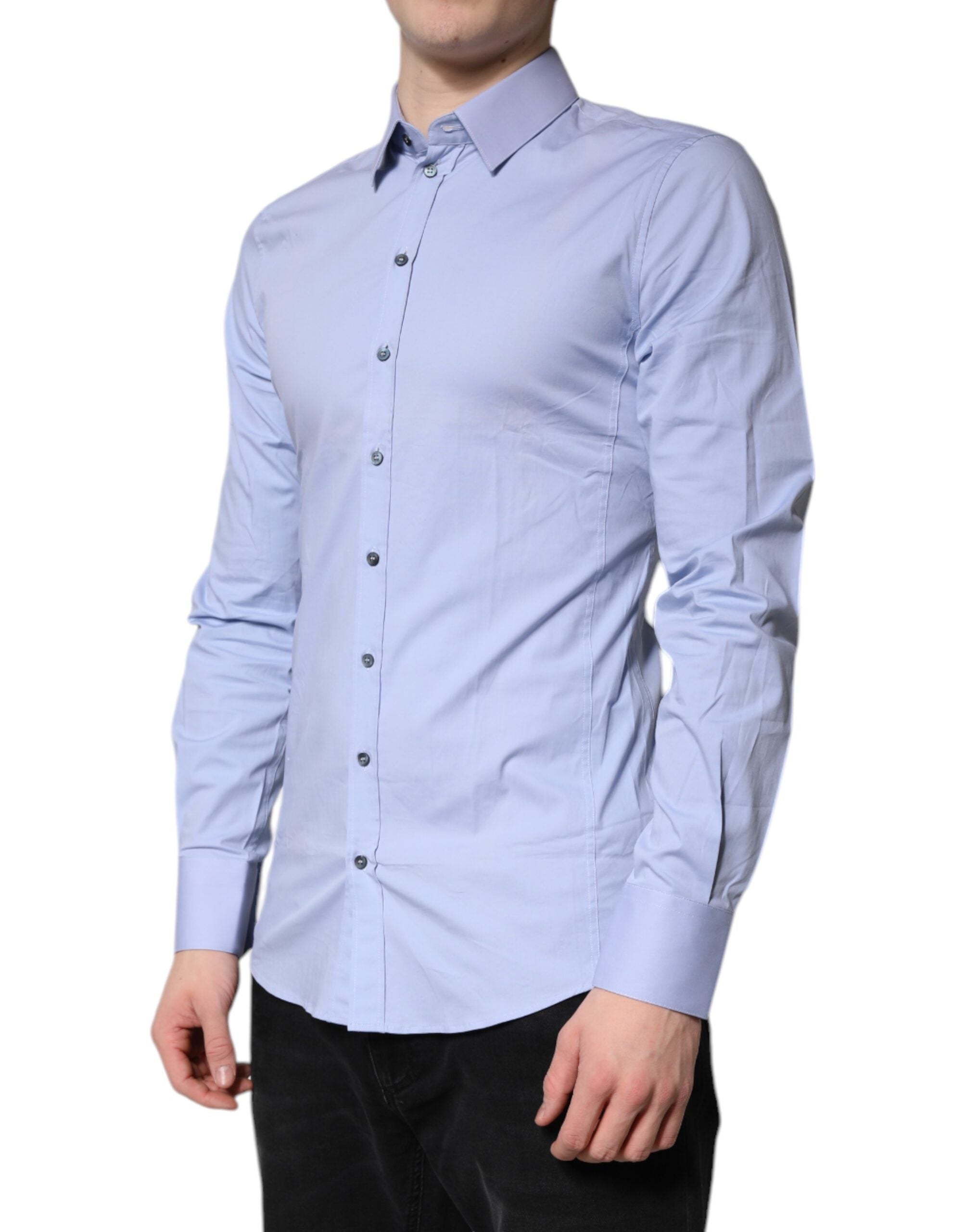Dolce & Gabbana Light Blue Cotton Shirt SICILIA Dress Formal Shirt